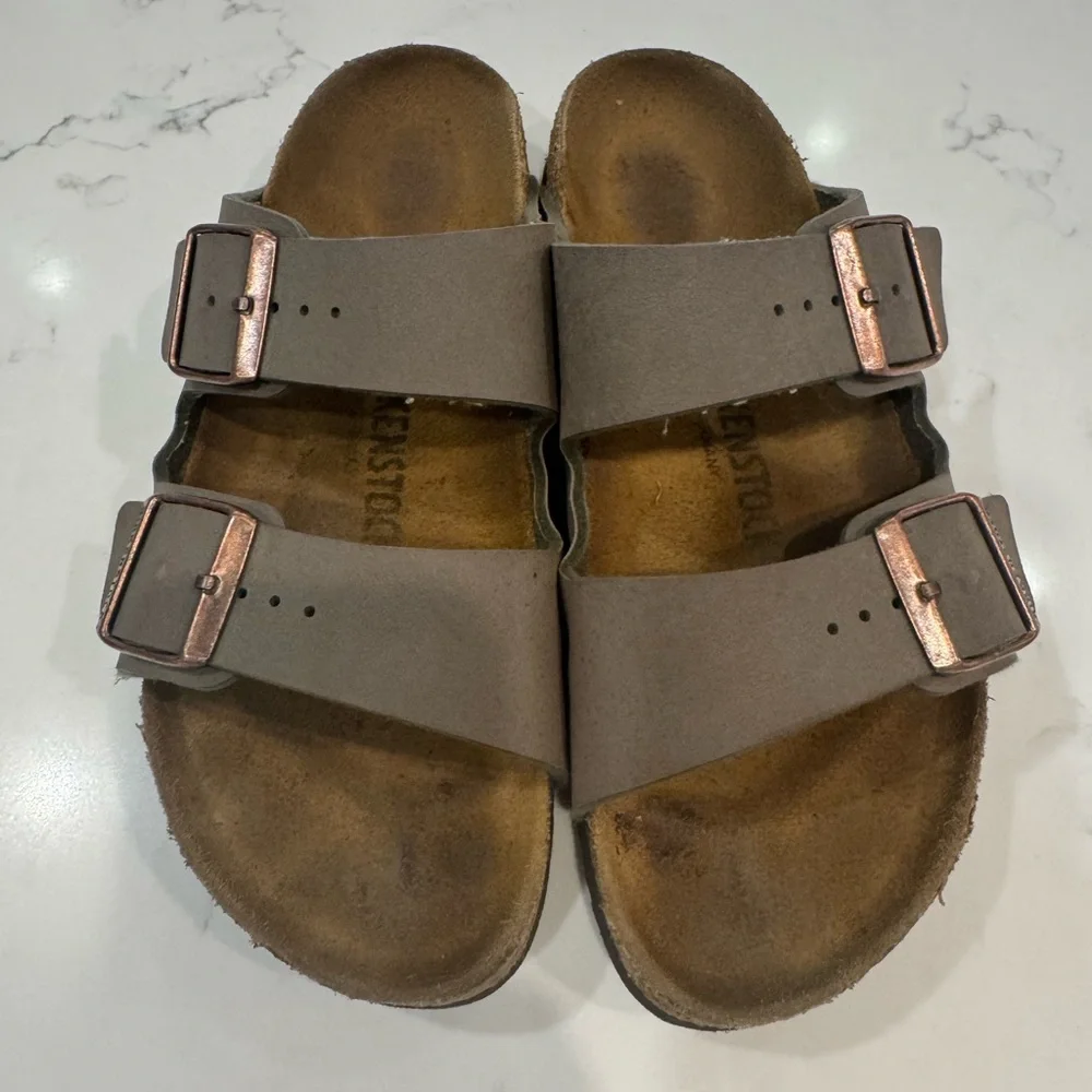 Birkenstock Taupe Double Buckle Sandals - Picture 2 of 3